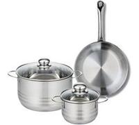 Ensemble de 1 Poêle de cuisson 24 cm et 2 faitouts 14 et 20 cm Profi Brillant Elo
