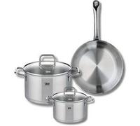 ELO 9693250 Batterie de cuisine 3 pièces, Ensemble de 1 Poêle de cuisson 24 cm et 2 faitouts 14 et 20 cm Elo Profi Citrin, inox, induction, Gris