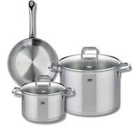 Ensemble de 1 Poêle de cuisson 24 cm et 2 faitouts 20 et 26 cm Elo Profi Citrin Gris