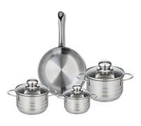 Ensemble de 1 Poêle de cuisson 24 cm et 3 faitouts 12, 14 et 16 cm Profi Brillant Elo