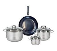 ELO 9714250 Batterie de cuisine 4 pièces, Ensemble de 1 Poêle de cuisson 24 cm et 3 faitouts 12, 16 et 20 cm Elo Prima Brillant, inox, induction