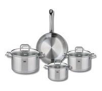 ELO 9694350 Batterie de cuisine 4 pièces, Ensemble de 1 Poêle de cuisson 24 cm et 3 faitouts 14, 16 et 20 cm Elo Profi Citrin, inox, induction