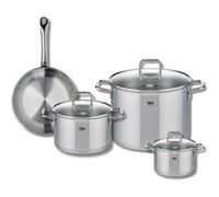 ELO 9694550 Batterie de cuisine 4 pièces, Ensemble de 1 Poêle de cuisson 24 cm et 3 faitouts 14, 20 et 26 cm Elo Profi Citrin, inox, induction