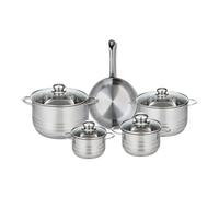 Ensemble de 1 Poêle de cuisson 24 cm et 4 faitouts 14 16 20 et 24 cm Elo Profi Brillant