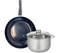 ELO 9715850 Batterie de cuisine 2 pièces, Ensemble de 1 Poêle de cuisson 28 cm et 1 faitout 20 cm Elo Prima Brillant, inox, induction