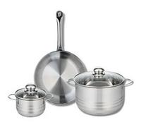 Ensemble de 1 Poêle de cuisson 28 cm et 2 faitouts 14 et 24 cm Elo Profi Brillant
