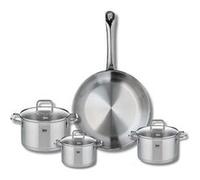 Ensemble de 1 Poêle de cuisson 28 cm et 3 faitouts 12, 14 et 16 cm Elo Profi Citrin Inox