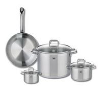 Ensemble de 1 Poêle de cuisson 28 cm et 3 faitouts 12, 16 et 26 cm Elo Profi Citrin Inox