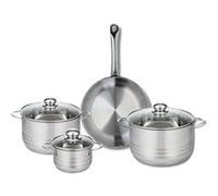 Ensemble de 1 Poêle de cuisson 28 cm et 3 faitouts 14, 20 et 24 cm Elo Profi Brillant Inox