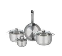 Ensemble de 1 Poêle de cuisson 28 cm et 3 faitouts 14, 20 et 24 cm Profi Brillant Elo