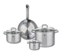 Ensemble de 1 Poêle de cuisson 28 cm et 3 faitouts 14, 20 et 26 cm Elo Profi Citrin Inox