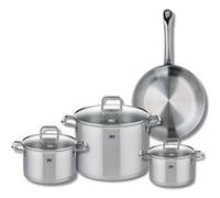 ELO 9697750 Batterie de cuisine 4 pièces, Ensemble de 1 Poêle de cuisson 28 cm et 3 faitouts 16, 20 et 26 cm Elo Profi Citrin, inox, induction, Gris Granite