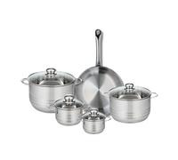 Ensemble de 1 Poêle de cuisson 28 cm et 4 faitouts 12, 14, 20 et 24 cm Profi Brillant Elo