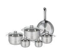 Ensemble de 1 Poêle de cuisson 28 cm et 5 faitouts 12 14 16 20 et 24 cm Elo Profi Brillant