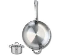 Ensemble de 1 Poêle de cuisson 32 cm et 1 faitout 12 cm Elo Profi Citrin Gris