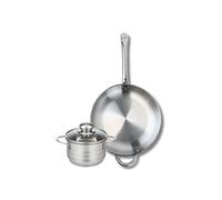 ELO 9872350 Batterie de cuisine 2 pièces, Ensemble de 1 Poêle de cuisson 32 cm et 1 faitout 16 cm Elo Profi Brillant, inox, induction