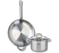 ELO 9698750 Batterie de cuisine 2 pièces, Ensemble de 1 Poêle de cuisson 32 cm et 1 faitout 20 cm Elo Profi Citrin, inox, induction, Gris Souris