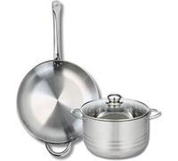 Ensemble de 1 Poêle de cuisson 32 cm et 1 faitout 24 cm Elo Profi Brillant Gris