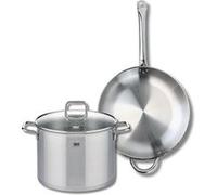 Ensemble de 1 Poêle de cuisson 32 cm et 1 faitout 26 cm Elo Profi Citrin Gris