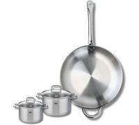 Ensemble de 1 Poêle de cuisson 32 cm et 2 faitouts 12 et 14 cm Elo Profi Citrin