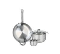 Ensemble de 1 Poêle de cuisson 32 cm et 2 faitouts 12 et 20 cm Profi Brillant Elo