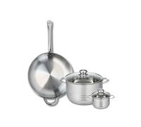 Ensemble de 1 Poêle de cuisson 32 cm et 2 faitouts 12 et 24 cm Profi Brillant Elo