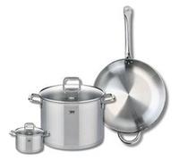 Ensemble de 1 Poêle de cuisson 32 cm et 2 faitouts 12 et 26 cm Elo Profi Citrin Gris