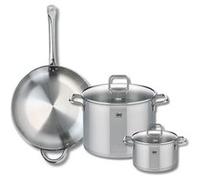 Ensemble de 1 Poêle de cuisson 32 cm et 2 faitouts 16 et 26 cm Elo Profi Citrin