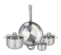 Ensemble de 1 Poêle de cuisson 32 cm et 3 faitouts 12, 14 et 20 cm Profi Brillant Elo