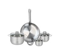 Ensemble de 1 Poêle de cuisson 32 cm et 3 faitouts 12, 14 et 20 cm Profi Brillant Elo