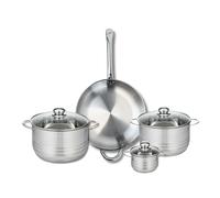 Ensemble de 1 Poêle de cuisson 32 cm et 3 faitouts 12, 20 et 24 cm Profi Brillant Elo