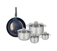 Ensemble de 1 Poêle de cuisson 32 cm et 4 faitouts 12, 14, 20 et 24 cm Prima Brillant Elo