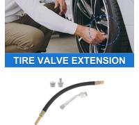 Ensemble De 1 Rallonge De Valve De Pneu En Cuivre À 135 Degrés Avec Tige De Valve De Pneu Flexible En Plastique De 250 Mm Pour Voiture, Moto, Camping-Car, Camion, Vélo