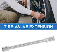Ensemble De 1 Rallonge De Valve Pneu De 110 Mm Avec Capuchon Anti-Poussière Universel Nickelé à 180 Degrés Pour Prolongateur Valve Pneu Voiture, Moto, Camping-Car, Camion, Vélo