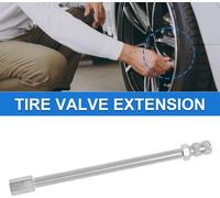 Ensemble De 1 Rallonge De Valve Pneu De 120 Mm Avec Capuchon Anti-Poussière Universel Nickelé à 180 Degrés Pour Prolongateur Valve Pneu Voiture, Moto, Camping-Car, Camion, Vélo