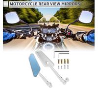 Ensemble De 1 Rétroviseur Universel Pour Moto, Rétroviseur Latéral Réglable En Aluminium Ton Argent Forme Prismatique
