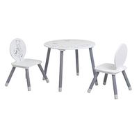 Ensemble de 1 Table + 2 Chaises Enfant “Bear” - Petite Table Enfant et ses Chaises Motif Ourson - Style Contemporain - Marque Française 60x60x50 cm