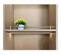 Ensemble de 10 barres de support métalliques dorées pour étagères - Barres de barrière robustes en tube rond d'aluminium pour étagères, range-chaussures et armoires de cuisine - Barre décora