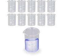 Ensemble de 10 Béchers en Verre, Gobelets D'expérimentation à Paroi épaisse de 25 Ml avec échelle, Tasse à Mesurer de Laboratoire Transparente, Tasses à Mesurer en Verre pour Laboratoires, Industries