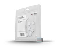 Ensemble de 10 caches-ports Lindy bleus, référence 40466