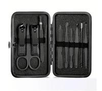 Ensemble de 10 coupe-ongles en acier inoxydable, 7/10/16/18 pouces, coupe-ongles, cure-oreilles, kit de toilettage, manucure, pédicure, ciseaux, pinces à épiler, tout noir
