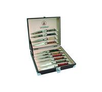 Ensemble de 10 couteaux pliants, manche en bois exotiques Multicolor G