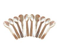 Ensemble de 10 Cuillères à œufs Nacre de Rivière Fait Main de Haute qualité Cuillère à Caviar Pour Caviar, Oeufs, Crème Glacée, Café (Rose, 9 x 2,3 cm)