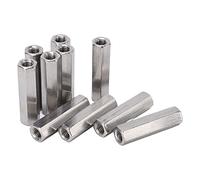 Ensemble de 10 écrous d’accouplement hexagonaux, écrou de connexion en acier inoxydable M8x1,25, fixations industrielles en acier inoxydable 304 pour tiges filetées, boulons et vis