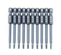 Ensemble de 10 embouts de tournevis à tête triangulaire à tige de 1/4 pouce, embout de tournevis en acier allié S2 avec pointe magnétique, longueur de 65 mm, dimensions H6,3 x 65