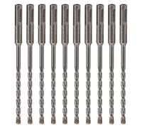 Ensemble de 10 forets à marteau rotatif, spirale en carbure, 2 cannelures, kit de forets à marteau pour brique, pierre, bloc de béton, compatible avec SDS - Plus marteaux rotatifs