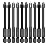 Ensemble de 10 forets hexagonaux cruciformes 5/6/8 mm en carbure tungstène for carrelage, céramique, verre et brique. Outil perçage universel for murs