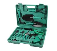 Ensemble de 10 Fournitures Jardinage Portables : Pelle, râteau, Taille Branches, Culture Fleurs, Outils Travail Jardin, Valise