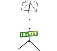 Ensemble de 10 McGrey 100/2 B Pupitre Musique en Noir, Plus Sac