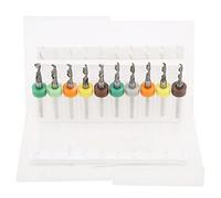 Ensemble de 10 micro-forets à torsion, forets à manche droit en acier au tungstène pour la réparation de circuits imprimés, kit de mini-forets hélicoïdaux de 2,1 à 3,0 mm avec